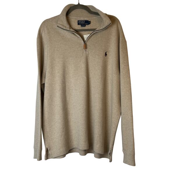 NWT Polo Ralph Lauren French Rib Quarter-Zip Sweater - Large - Picture 2 of 8